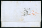 Stamp of Greece » Large Hermes Heads » Covers, frankings and destinations Paid letter from Patras (Aug. 8th/20th, 1863) to Trieste (Aug. 15th/27th, 1863)), via Athens (Aug. 10th/22nd, 1863).Franked at 75 lepta.