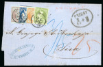 Stamp of Greece » Large Hermes Heads » Covers, frankings and destinations Unpaid letter from Trieste (Nov. 20th/Dec. 2nd, 1865) to Syros (Nov. 24th/Dec. 6th, 1865). Taxed at the arrival at 75 lepta.