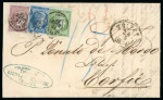 Stamp of Greece » Large Hermes Heads » Covers, frankings and destinations Unpaid letter from Trieste (May 14th/26th1866) to Corfou (May 16th/28th, 1866).Taxed at the arrival at 65 lepta.