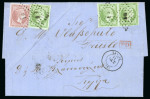 Stamp of Greece » Large Hermes Heads » Covers, frankings and destinations Paid letter from Chalkis (Oct. 11th/23rd, 1868) to Trieste (Oct. 15th/27th, 1868), via Athens (Oct. 12th/24th, 1868).Franked at 55 lepta.
