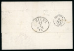 Stamp of Greece » Large Hermes Heads » Covers, frankings and destinations Paid letter from Patras (Jan. 26th/Feb. 7th, 1875) to Trieste (Feb. 2nd/14th, 1875), via Corfou (Jan. 29th/Feb. 10th, 1875).Franked at 55 lepta.
