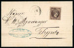 Stamp of Greece » Large Hermes Heads » Covers, frankings and destinations Paid letter from Patras (Nov. 25th/Dec. 7th, 1879) to Trieste (Nov. 30th/Dec. 11th, 1879).Franked at 30 lepta.