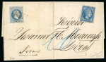 Stamp of Greece » Large Hermes Heads » Covers, frankings and destinations Letter from Canea (June 30th/July 12th, 1874) to Syros (Jul. 8th/20th, 1874) franked with blue François-Joseph 10 soldi canceled.