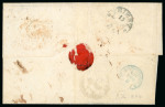 Stamp of Greece » Early Prephilatelic Period Letter from London (Sept. 28th/Oct. 10th, 1851) to Nafplion, via Trieste (Oct. 3rd/15th, 1851) and Athens (12th/24th, 1851). Pre-philatelic postmarks of Trieste and Athens on the back.
