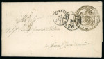 Stamp of Greece » Early Prephilatelic Period Stampless letter from the Consulate of Greece of Catanzaro, Calabria (Nov. 4th, 1868) to the General Consul of Italia in New York (Nov. 24th, 1868) , via Napoli, Torino & Milano