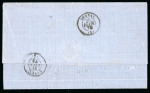 Stamp of Greece » Large Hermes Heads » Covers, frankings and destinations Unpaid letter from Messina (June 22nd/July 4th, 1870) to Patras  (June 27th/July 9th, 1870), via Athens (June 25th/July 7th, 1870). Taxed at the arrival at 90 lepta