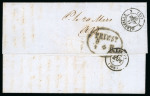 Stamp of Greece » Large Hermes Heads » Covers, frankings and destinations Stampless letter from Canea (Chania) (Mar. 6th/18th, 1867) to Marseille (Mar. 30th/Apr. 11th, 1867), via Syros (Mar. 11th/23rd, 1867), Corfu (Mar. 22nd/Apr. 3rd, 1867), Trieste (Mar. 24th/Apr. 5th, 1867) with red ambul