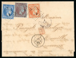 Stamp of Greece » Large Hermes Heads » Covers, frankings and destinations Paid letter from Syros (June 16th/28th, 1872) to Marseille (June 22nd/July 4th, 1872) franked at 70 lepta corresponding to the transportation by the boats of the"Compagnie des Paquebots de la Méditerranée"