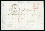 Stamp of Greece » Early Prephilatelic Period Purified pre-philatelic letter from Athens (Jan. 17th/29th, 1839) to Geneva (Feb. 3rd/15th, 1839), via Marseille (Jan. 30th/12th, 1839) et Lyon (Feb. 2nd/14th, 1839).