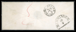 Stamp of Switzerland / Schweiz » Sitzende Helvetia Ungezähnt » 1857-62 Berner Druck, Dickes Papier 1862, 20 Rp. orange, 4. Berner Druckperiode, auf Trauerbrief von Oberrieden nach Memmingen