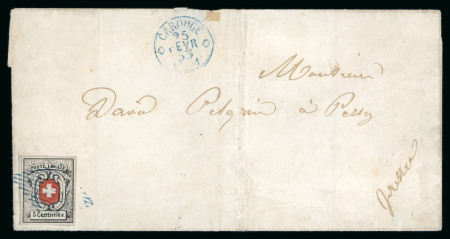 Stamp of Switzerland / Schweiz » "Waadt", "Neuenburg", "Winterthur" 1853, Neuenburg, auf Brief von Carouge nach Genf
