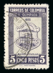 Stamp of Colombia Columbia 1935 South and Central America 3rd Olympiad set used