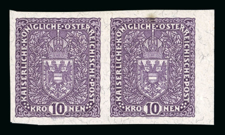 Stamp of Austria » 1890-1918 Issues  Austria Österreich 1917-19 Kronenwerte 10K Faser UNGEZ. Paar