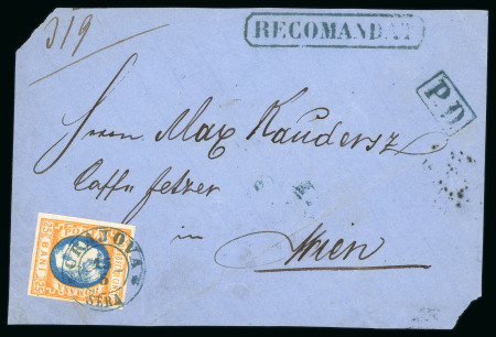 Stamp of Romania » King Carol 1869 - "Without Beard" Imperforate 1869 Prince Carol Issue, 1 cover & 3 fragments