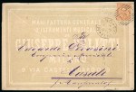 Stamp of Italy » Regno d'Italia 1878 underprint advertising envelope used 20c from Milan to Casali