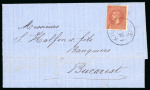 Stamp of Romania » 1872-79 Prince Carol I - Perforated Romania 1879 entire Kiustendje to Bucarest 15b