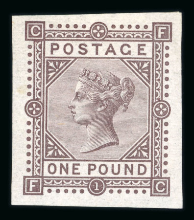 Stamp of Great Britain » 1855-1900 Surface Printed » 1867-83 High Values 1867-83 £1 brown-lilac FC imprimatur, large margins all around with fresh deep colour