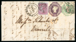 Stamp of Great Britain » 1847-54 Embossed 1855 (Sep 8) wrapper from Preston to Manilla in the Philippines, franked with Embossed 6d and 1s and Surface Printed 4d