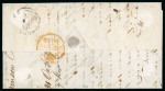 Stamp of Great Britain » 1847-54 Embossed 1855 (Sep 8) wrapper from Preston to Manilla in the Philippines, franked with Embossed 6d and 1s and Surface Printed 4d