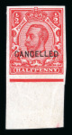 Stamp of Great Britain » King George V » 1911-12 Downey Head Issues 1911-12 Downey Head Die II, 1/2d scarlet and 1d green imperforate marginal colour trials from the foot of the sheet
