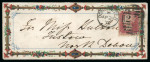 Stamp of Great Britain » Hand Illustrated and Printed Envelopes 1872 (Apr 24) decorative ladies' envelope sent from Doncaster (Yorkshire) to Devon, with 1864-79 1d red pl.135