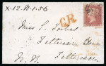 Stamp of Great Britain » 1854-70 Perforated Line Engraved 1856 (Nov 1) small envelope from Beaford (Devon) to Scotland with 1855-57 1d red-brown tied by late use of the Maltese Cross