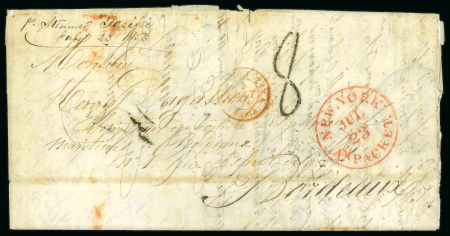 Stamp of Bahamas Bahamas 1853 French Vice Consul forwarded entrie to Bordeaux