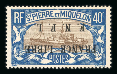 Stamp of Colonies françaises » St. Pierre et Miquelon 1941, France Libre Y&T n° 237B, Scott n° 209, belle