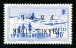 Stamp of Colonies françaises » St. Pierre et Miquelon 1941, France Libre Y&T n° 262a, belle variété surcharge