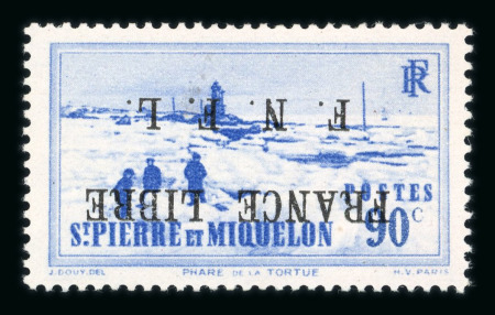 Stamp of Colonies françaises » St. Pierre et Miquelon 1941, France Libre Y&T n° 262a, belle variété surcharge