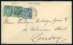 Stamp of Malta Malta 1886 cover to London, French issues used A25 duplex