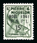 Stamp of Colonies françaises » St. Pierre et Miquelon 1941, série taxe France Libre Y&T n° 42-51 neufs *,