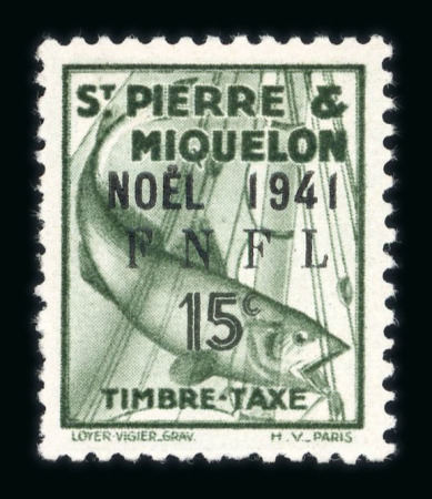 Stamp of Colonies françaises » St. Pierre et Miquelon 1941, série taxe France Libre Y&T n° 42-51 neufs *,