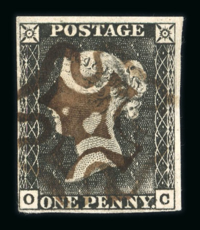 Stamp of Great Britain » 1840 1d Black and 1d Red plates 1a to 11 1840 1d grey-black pl. 1a OC, close to good margins, with watery brown Maltese Cross