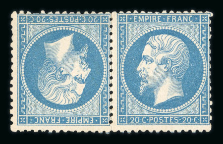 Stamp of France » Collections 1862-1875, bel ensemble assez peu commun de sept paires