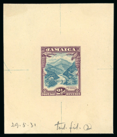 Stamp of Jamaica 1931 new pictorial issue 2 1/2d, trial colour die proof