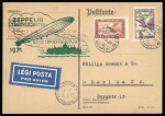 Stamp of Hungary 1931, illustrated Zeppelin card Budapest to Berlin