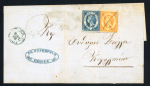 Stamp of Ionian Islands » 	British Protectorate » 1859 Issue (S.G. 1-3) 1859 two 1/2d and a 1d outer letter sheet from Corfu