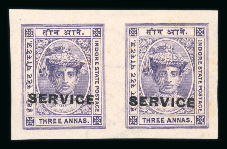 Stamp of Indian States » Indore Officials: 1904-06 issue on page with overprint and imperforate varieties