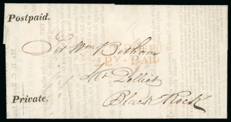 Stamp of Ireland » Pre-Stamp Postal History » Local Post Period - 1773-1840 1817 (14.6) Printed folded letter sheet sent to Blackrock