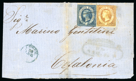 Stamp of Ionian Islands » 	British Protectorate » 1859 Issue (S.G. 1-3) 1859 (30 July) outer letter sheet to Cephalonia franked