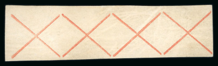 Stamp of Austria » 1850 Issue Austria Österreich 1850 3Kr rot Andreaskreuz Viererstreifen ungebr