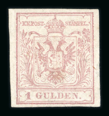 Stamp of Austria » 1850 Issue Austria Österreich 1850 1Gulden trübrosa Probedruck