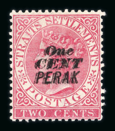 Stamp of Malaysia » Malaysian States » Perak 1887-1889 1 cent overprint on 2 cents pale rose, double overprint