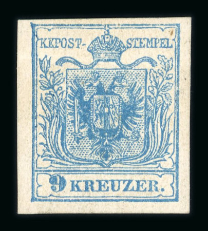 Stamp of Austria » 1850 Issue Austria Österreich 1850 9Kr M IIIb blau