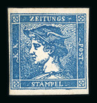 Stamp of Austria » Newspaper Stamps 1851 Austria Österreich 1851 Zeitungsm. Blauer Merkur IIIa