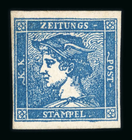 Stamp of Austria » Newspaper Stamps 1851 Austria Österreich 1851 Zeitungsm. Blauer Merkur IIIa