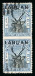 Stamp of Labuan 1897-1901 2c blue, perforated 13 1/2 x 14, vertical