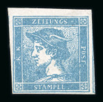 Stamp of Austria » Newspaper Stamps 1851 Austria Österreich 1851 Zeitungsm. Blauer Merkur I himmel(hell)blau