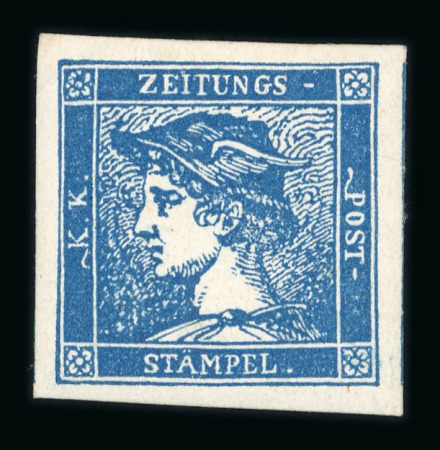 Stamp of Austria » Newspaper Stamps 1851 Austria Österreich 1851 Zeitungsm. Blauer Merkur II dunkelblau